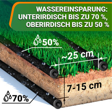OraGarden Perlschlauch Bewässerungssystem, 3 Stk × 30 m, mit Anschlussset