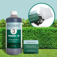 Heckenkraft 3 Heckendünger Herbst 1 Liter mit Düngerspritze