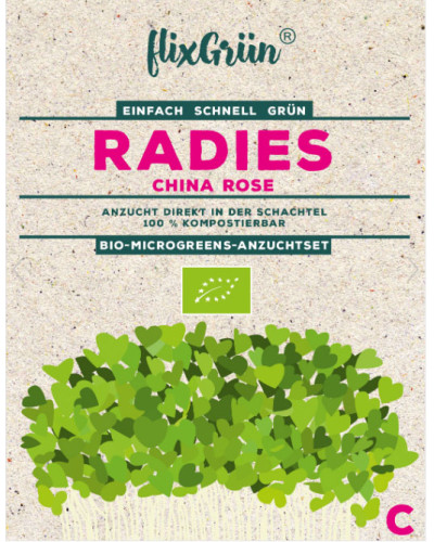 Flixgrün Bio-MicroGreens-Anzuchtset Radies China Rose
