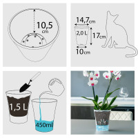 Santino Arte-Dea Pflanztöpfe Drainage Set (6 Töpfe Ø 14.7 cm, H 17 cm Apfelgrün + Blähton 2.5 Liter)