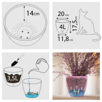 Santino Deco Twin Pflanztöpfe 3er-Set Ø 20 cm, H 17.5 cm Transparent