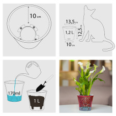 Santino Arte Pflanztöpfe Ø 13.5 cm, H 12.5 cm Weiß/Violett