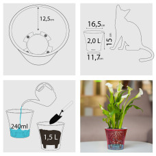 Santino Arte Pflanztöpfe 4er-Set Ø 16.5 cm, H 15 cm Grün/Weiß