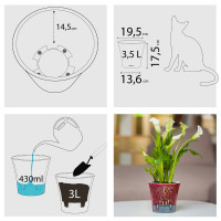 Santino Arte Pflanztöpfe Ø 19.5 cm, H 17.5 cm Weiß/Schwarz