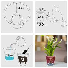 Santino Arte Pflanztöpfe Ø 19.5 cm, H 17.5 cm Gold/Schwarz