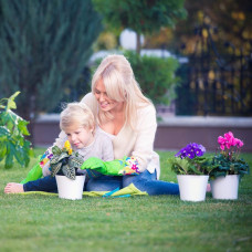 Santino Arte Pflanztöpfe Ø 22 cm, H 20 cm Grün/Weiß