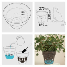 Santino Latina Pflanztöpfe Ø 27.5 cm, H 23 cm Terrakotta