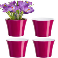 Santino Arte Pflanztöpfe 4er-Set Ø 16.5 cm, H 15 cm Weiß/Violett