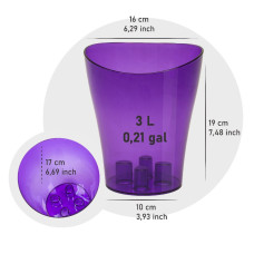 Garten Lux Pflanzgefäße Set (3 Töpfe Ø 16 cm, H 19 cm Violett + Blähton 2.5 Liter)