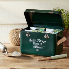 Burgon & Ball Saatgut-Aufbewahrung mit Ledergriffen - Grün