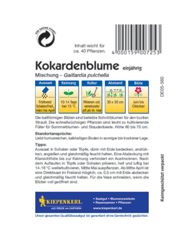 Kiepenkerl Kokardenblumensamen Mischung