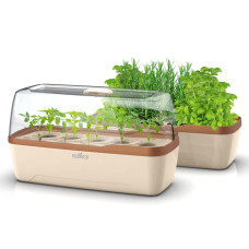 Romberg Gewächshaus & Pflanzkasten BoQube L Plus Creme / Kupferbraun 41x23x17 cm