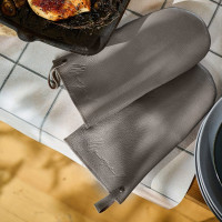 Mergel Ofenhandschuhe aus Premium Leder in Brown, 2er-Set