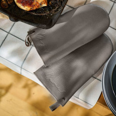 Mergel Ofenhandschuhe aus Premium Leder in Beige, 2er-Set