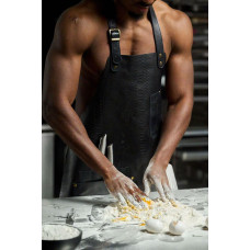 Mergel Lederschürze Nr. 91 In Dark Anaconda, in Holz-Geschenkbox