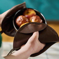 Mergel Ledertopflappen in Bordeaux, 2er-Set