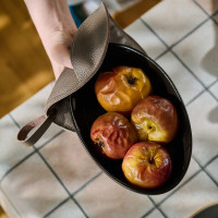 Mergel Ledertopflappen in Bordeaux, 2er-Set