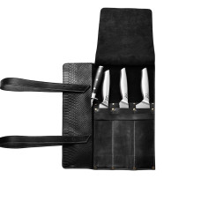 Mergel Leder-Messertasche für drei Messer in Dark Anaconda