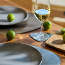 Mergel 4x Dreieckiges Tischset aus Leder, zweifarbig in Bronze und Silber