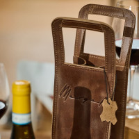 Mergel Weintasche aus Leder in Crazy Brown