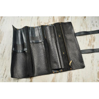 Mergel Leder-Messerrolle für 8 Messer in Dark Anaconda