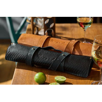 Mergel Leder-Messerrolle für 8 Messer in Dark Anaconda
