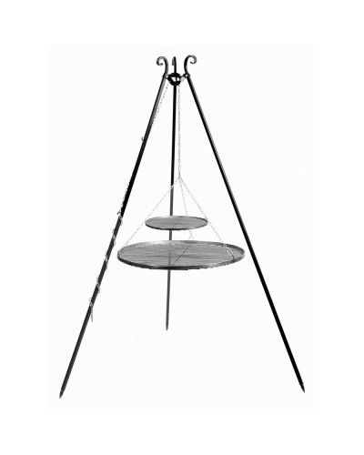 CookKing Schwenkgrill 180 cm - Doppelrost aus Rohstahl 70 cm + 40 cm