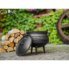 CookKing Dreibein 180 cm mit Afrikanischer Gusseisenkessel 9 l + Kurbel