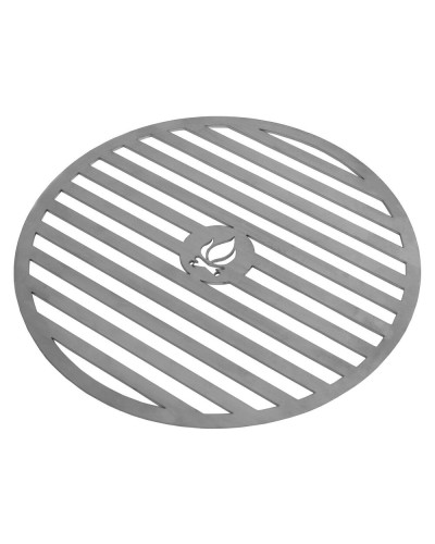 CookKing Rostfreie Grillplatte für Feuerschale 98 cm mit vier Griffen + Rost 46 cm