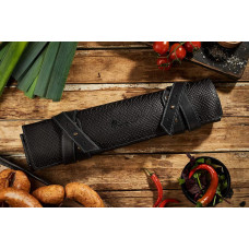 Mergel Leder-Messertasche für drei Messer in Dark Anaconda