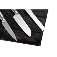 Mergel Leder-Messertasche für drei Messer in Dark Anaconda