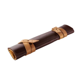 Mergel Leder-Messertasche für drei Messer in Chestnut