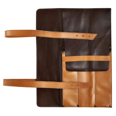 Mergel Leder-Messertasche für drei Messer in Chestnut