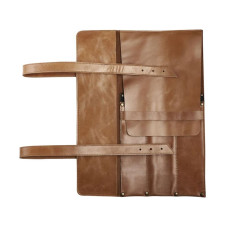 Mergel Leder-Messertasche für drei Messer (Crazy Walnut), in Holz-Geschenkbox