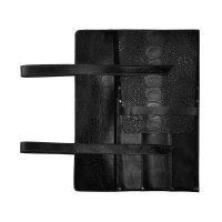 Mergel Leder-Messertasche für drei Messer in Dark Ostrich