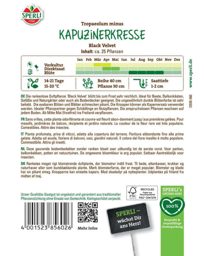 Sperli Kapuzinerkressesamen Black Velvet