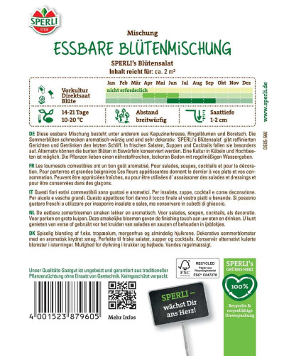 Sperli Essbare Blütenmischung Blütensalat