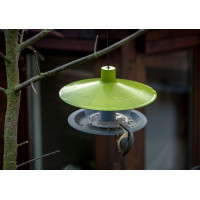Plastia Vogelfutterhaus Finch, grünes Dach, Boden anthrazit