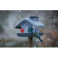 Plastia Vogelfutterhaus DOMEK, Anthrazit