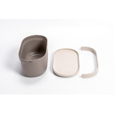 Plastia Biomüll Behälter ohne Rahmen und Beuteln, Taupe und Elfenbein mit Kaffeesatz-Beimischung