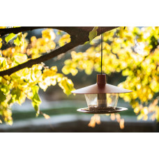 Plastia Vogelfutterhaus Finch, weinrotes Dach, Boden anthrazit