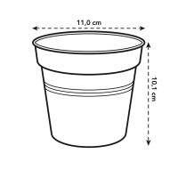 Elho Green Basics Anzuchttopf 11 cm, Living Schwarz