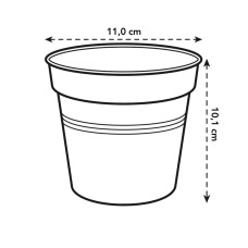 Elho Green Basics Anzuchttopf 11 cm, Living Schwarz