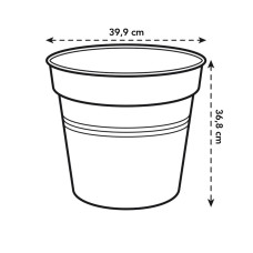 Elho Green Basics Anzuchttopf 40 cm, Living Schwarz