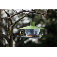 Plastia Vogelfutterhaus Finch, grünes Dach, Boden anthrazit