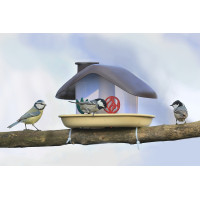 Plastia Vogelfutterhaus DOMEK, Braun