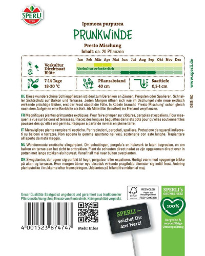 Sperli Prunkwindensamen Presto Mischung