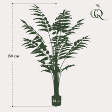 Green Boutiq Kunstpflanze Rumohra Adiantiformis (Lederfarn) 150 cm
