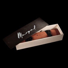 Mergel Leder-Messerrolle für 8 Messer (Crazy Walnut), in Holz-Geschenkbox