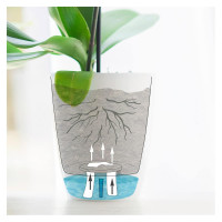 Happy-Plants Orchidea Twin Orchideentopf Selbstbewässernd Ø 16.7 cm, H 20 cm 3.3 Liter - Anthrazit